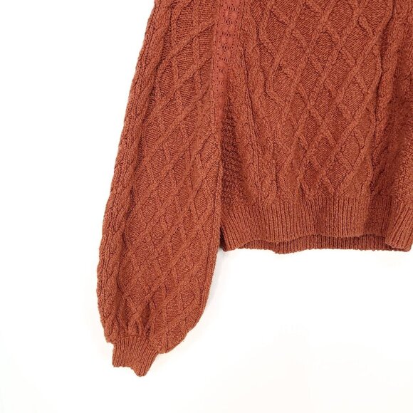 FREE PEOPLE Cozy Cable Knit Sweater - Rust - Picture 6 of 14